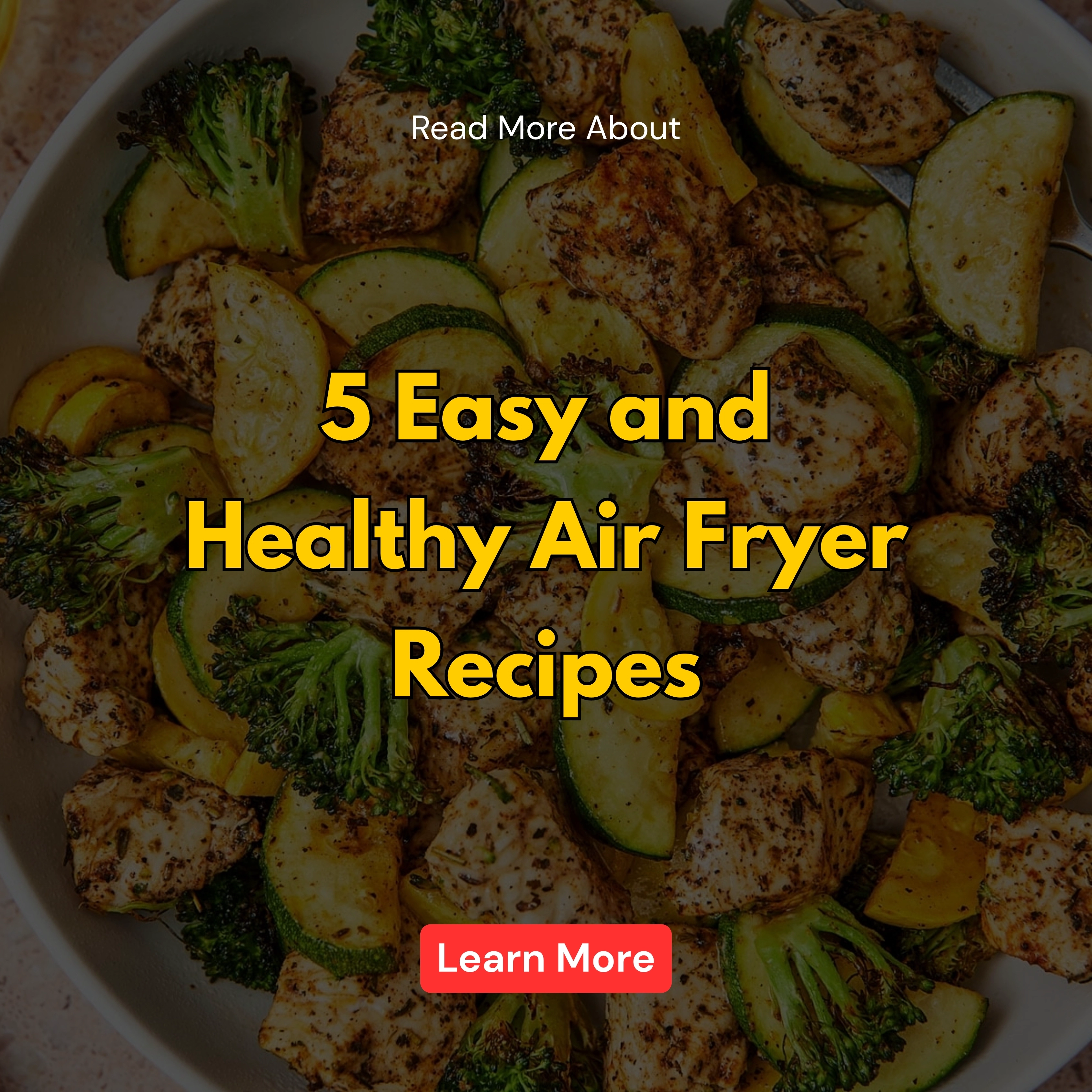 Knowledge Centre Facebook ad: Learn more about easy and healthy air fryer recipes.