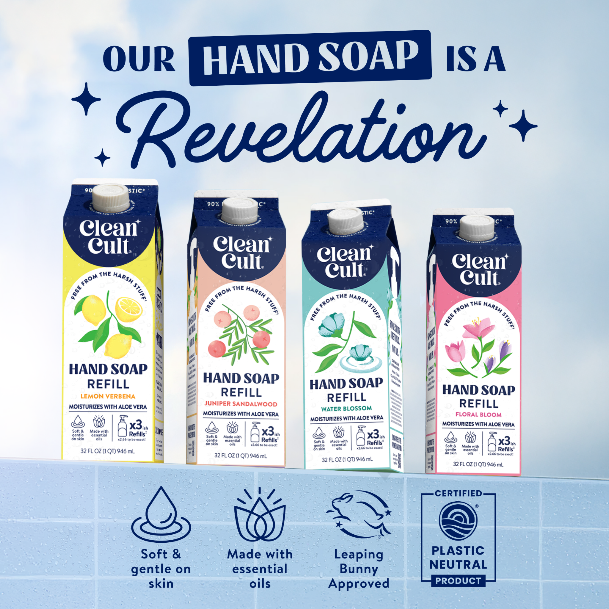 Cleancult Facebook ad: Moisturizing Hand Soap > Harsh Soap