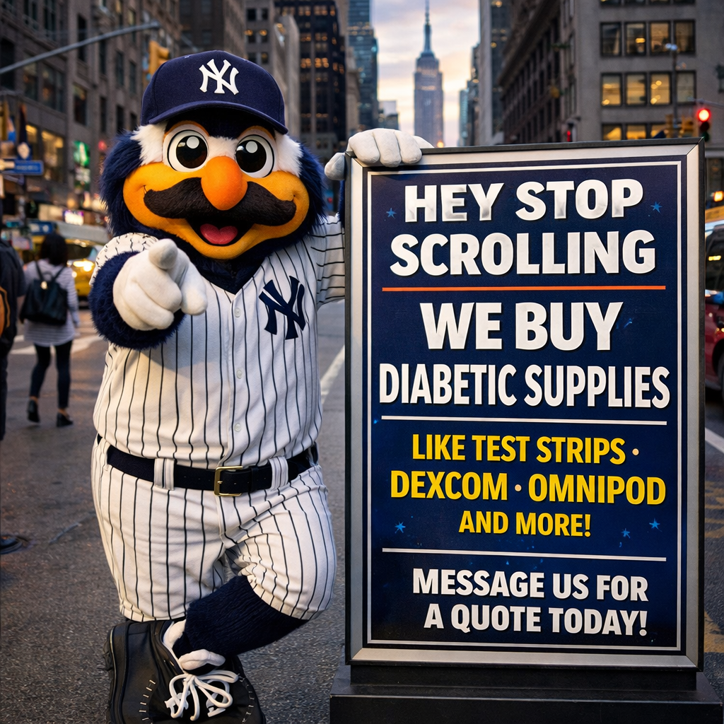 Hudson Valley Test Strips Facebook ad: Hey Yankees Fans! Sell Your Diabetic Supplies Today!