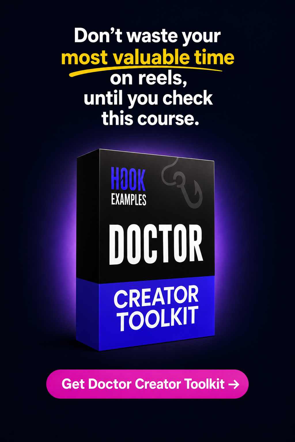 Hook Examples Facebook ad: Get Patients from Reels