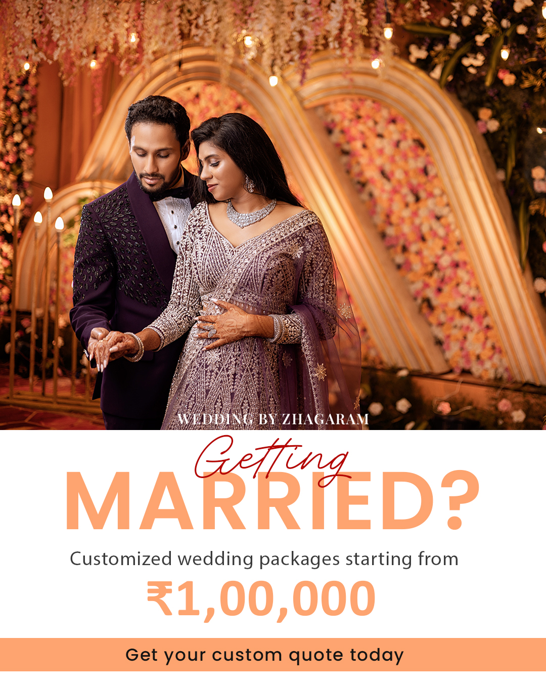 Weddings by Zhagaram Facebook ad: Book us now