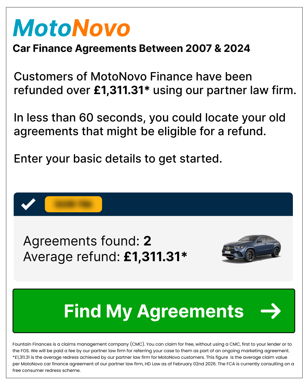 Make a PCP Claim Facebook ad: Search My Claims