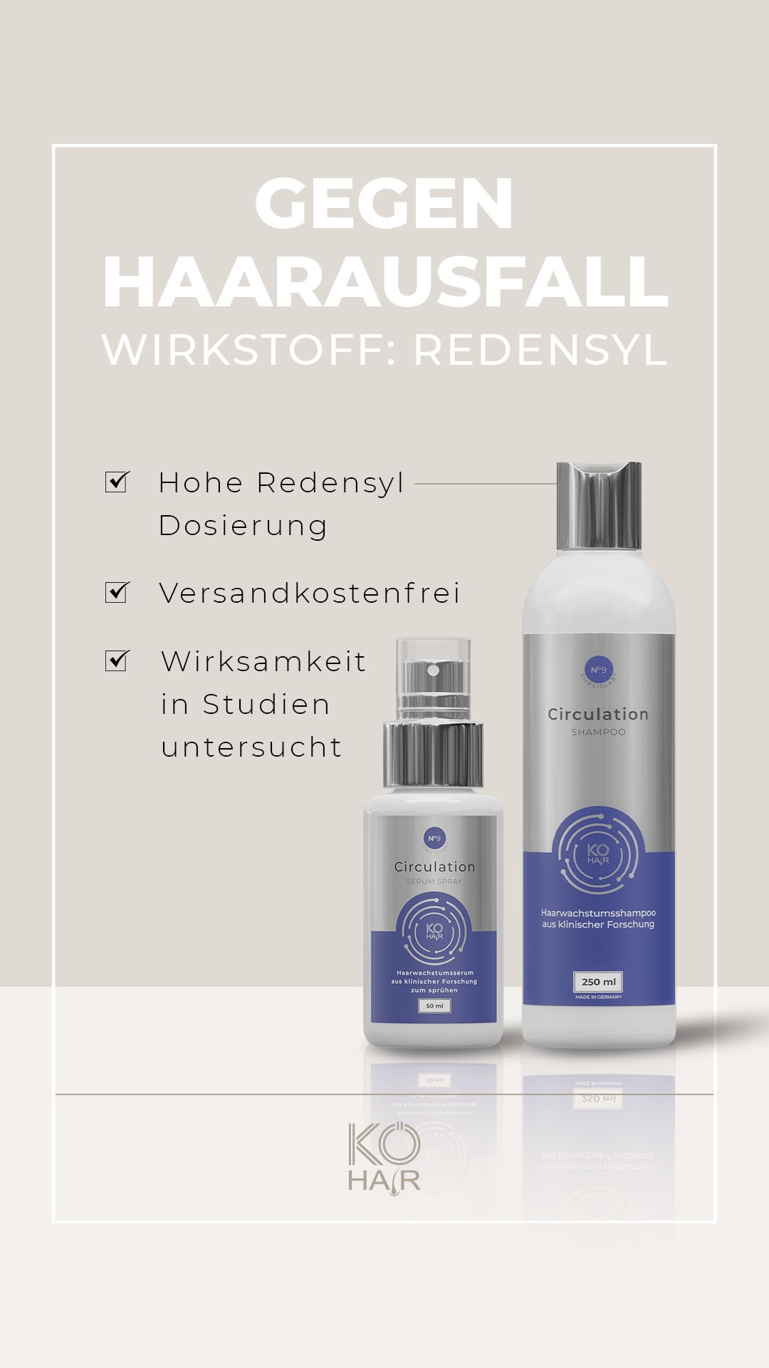 KÖ-HAIR Facebook ad: Revolutionäres Haarwachstum