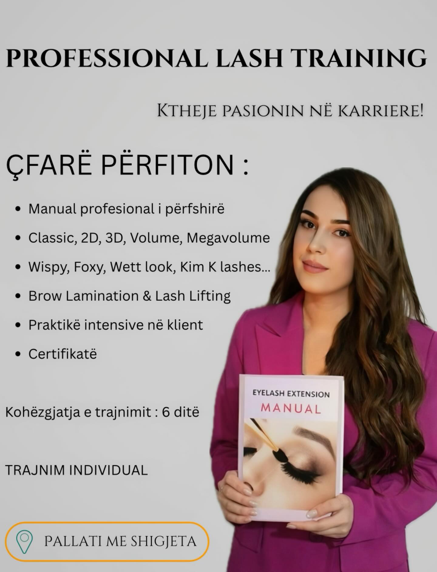 dena_lashes_ Facebook ad: KTHEJE PASIONIN TËND NË PROFESION