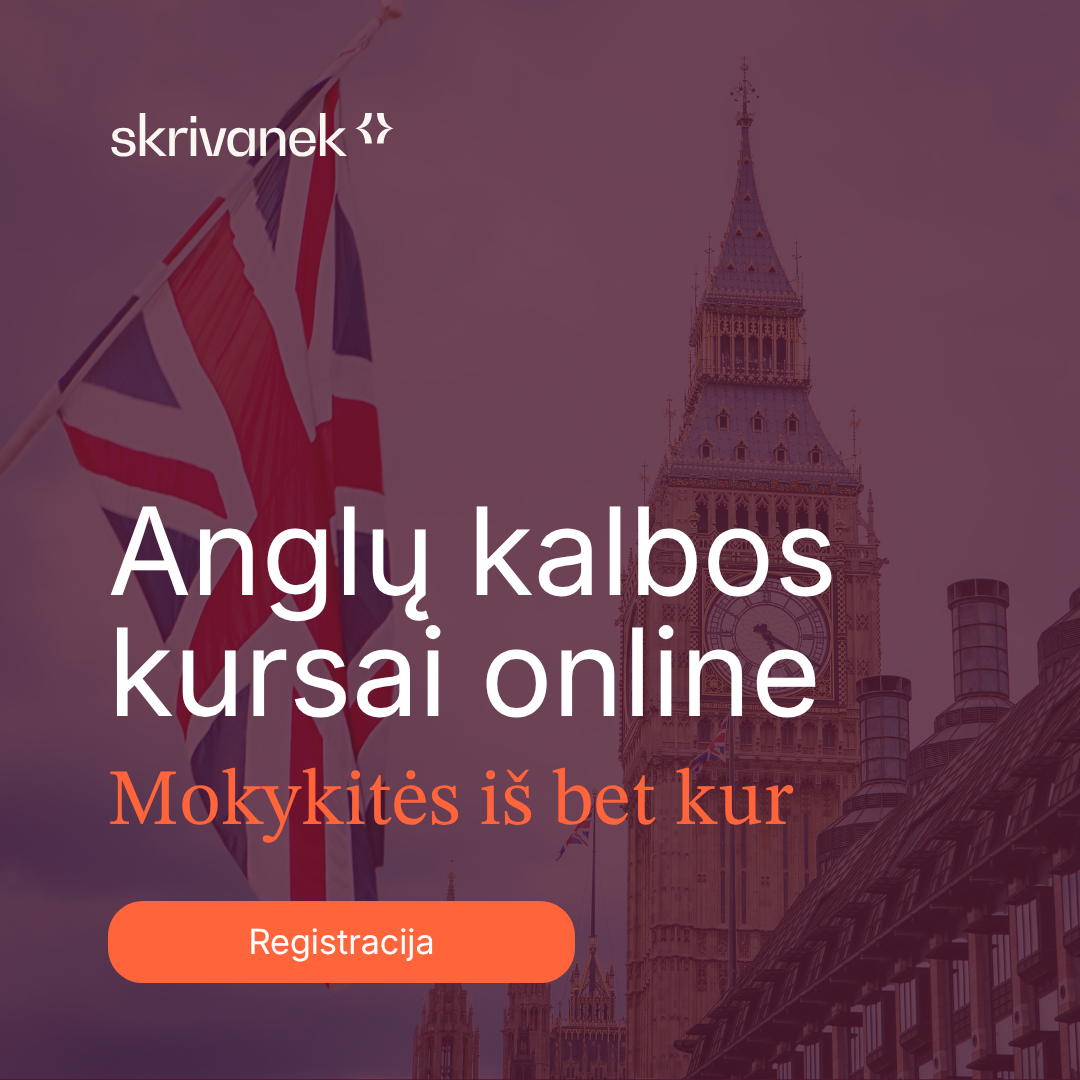 Skrivanek Lietuva Facebook ad: Anglų kalbos kursai suaugusiesiems