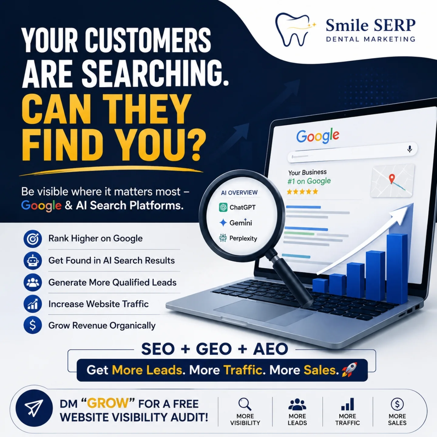 SEO & GEO Hub Facebook ad: Your customers are searching for your services every…