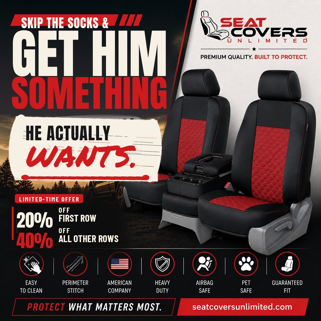 Seat Covers Unlimited Facebook ad