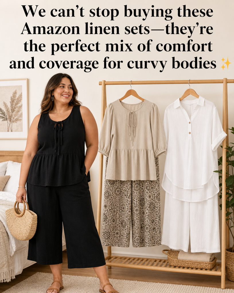Toptenreviews Offers Facebook ad: Breezy Linen Sets for Curvy Silhouettes - Shop Our Faves