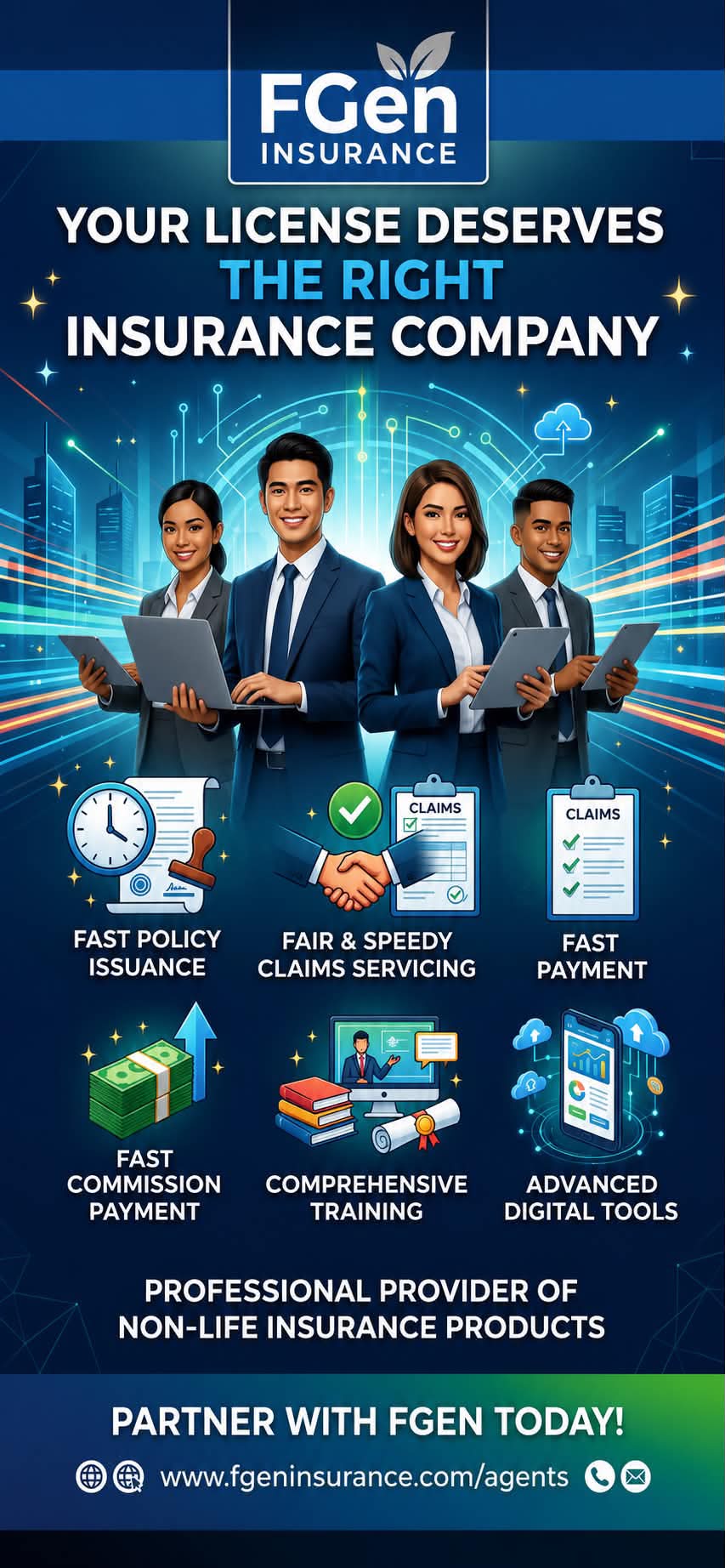 Fgen - Agency Recruitment and Development Facebook ad: Grow Bigger. Earn More.