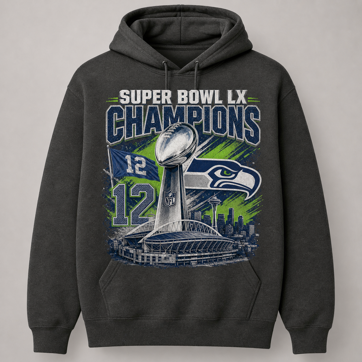 Livimx Facebook ad: Seattle Seahawks Super Bowl LX Champions Hoodie