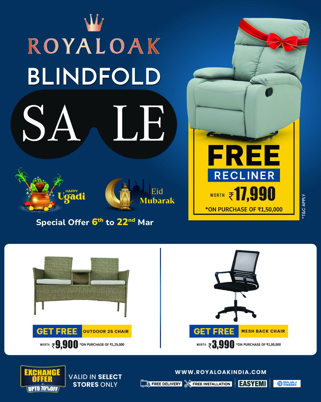 Royaloak Furnitures Facebook ad: Festive shopping just got better!