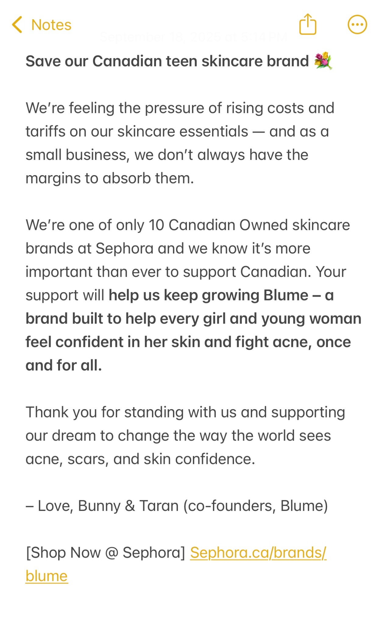 Meet Blume Facebook ad