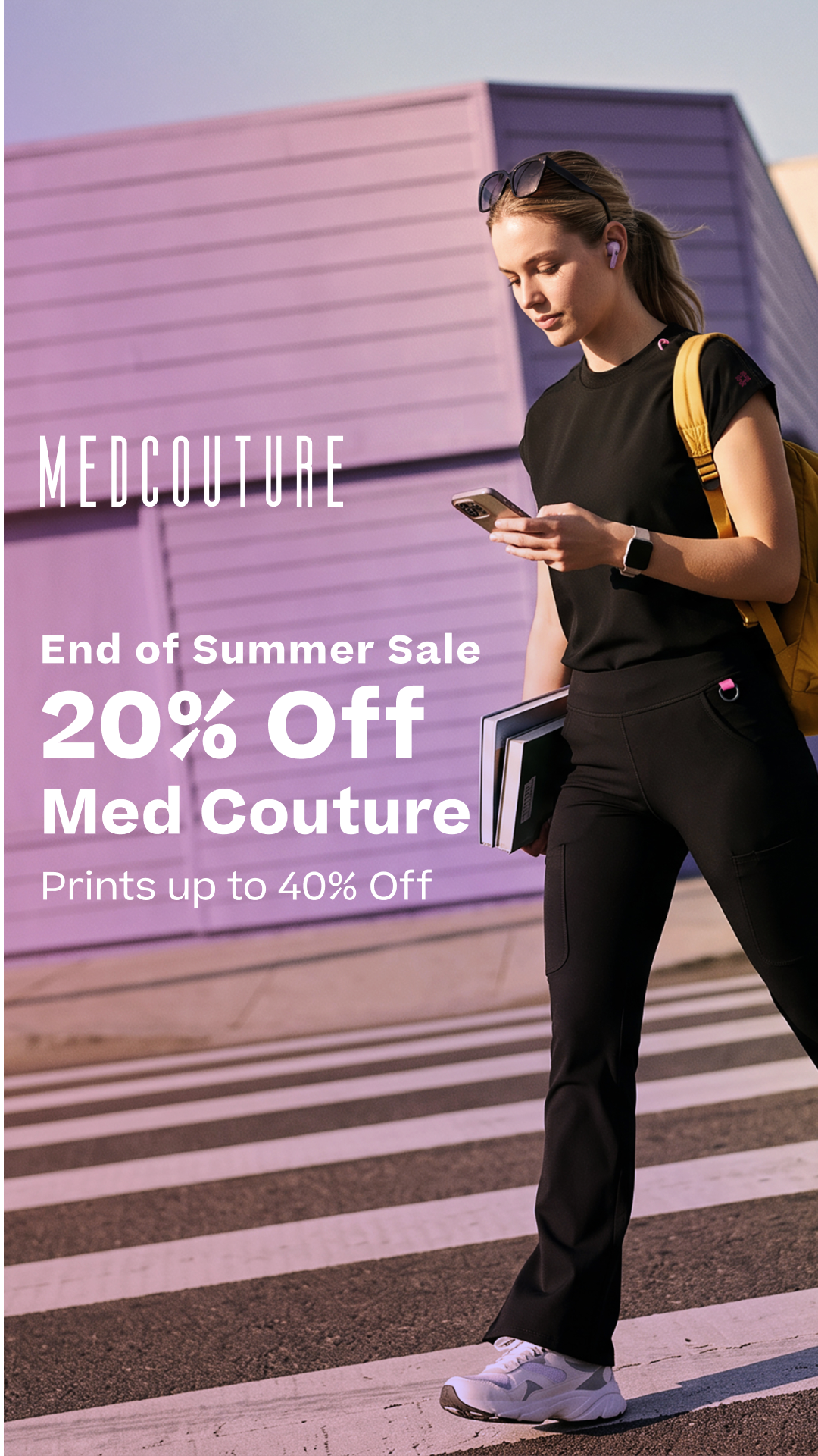 Med Couture Facebook ad: 20% Off Med Couture Styles.
