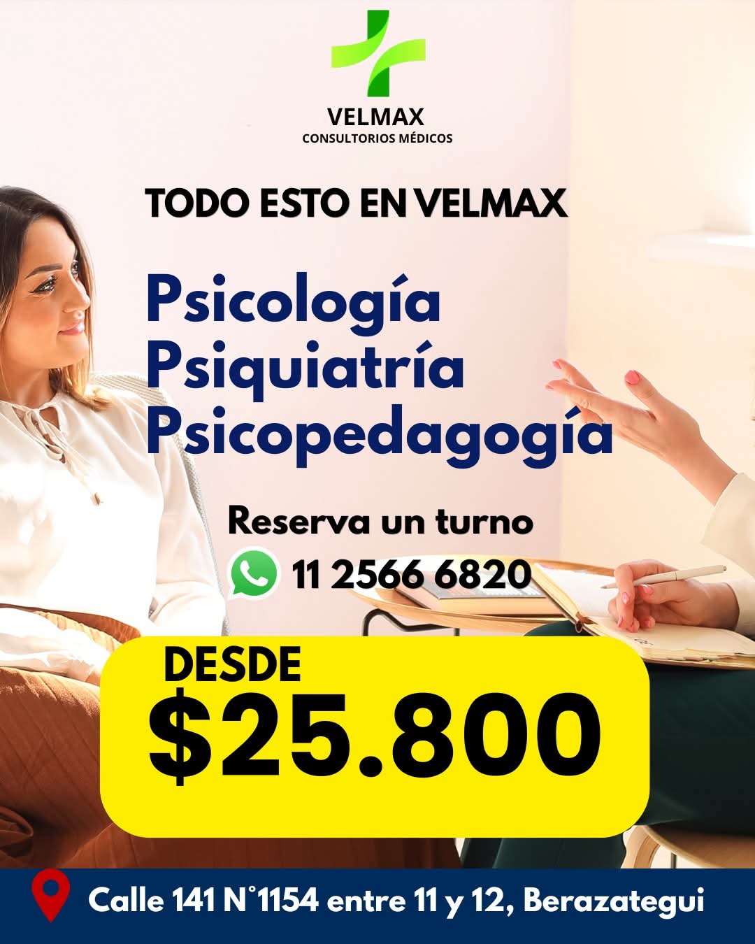 Velmax Salud Berazategui Facebook ad: Chatea con nosotros