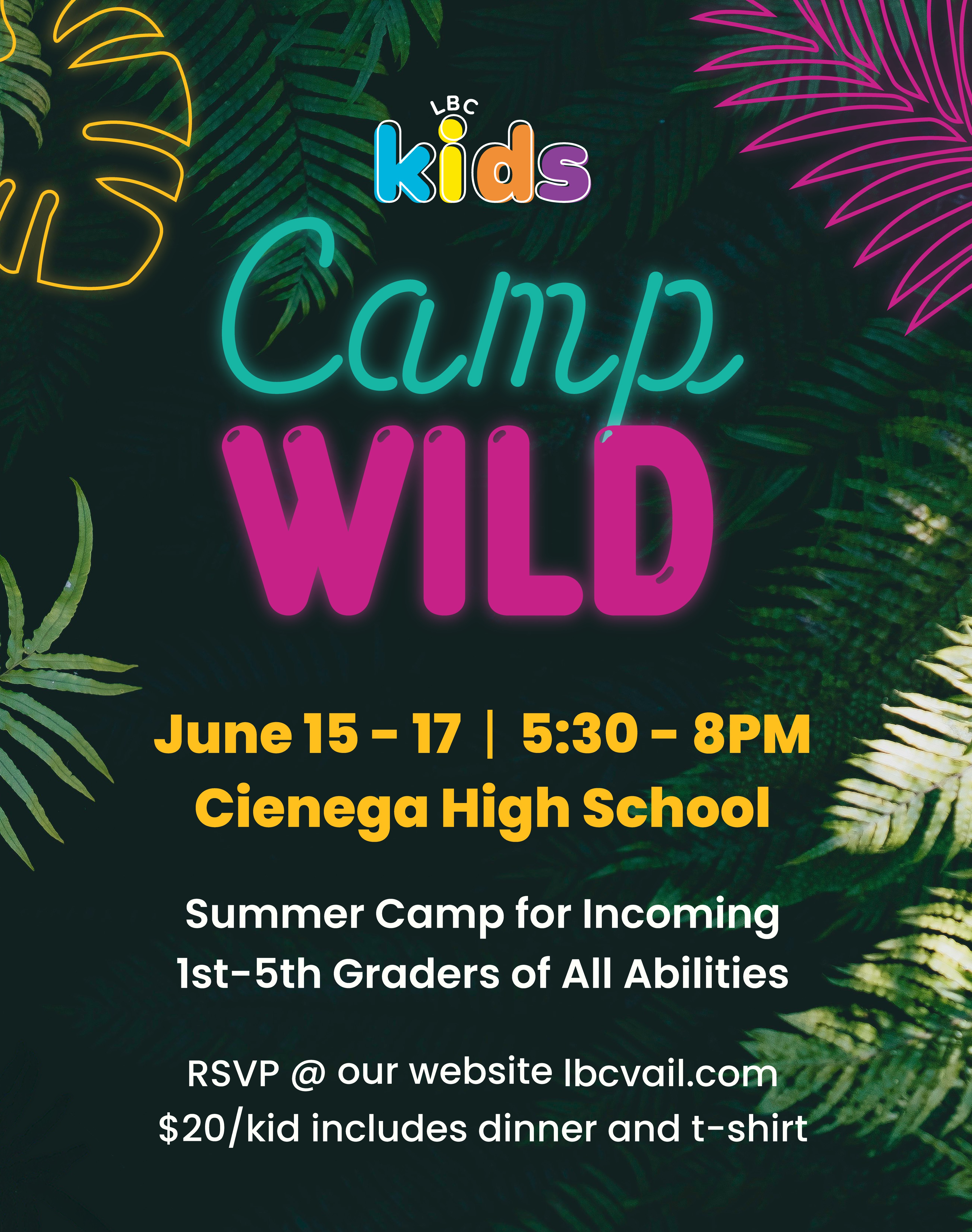 Living Branch Church Facebook ad: Summer Camp for Kids!