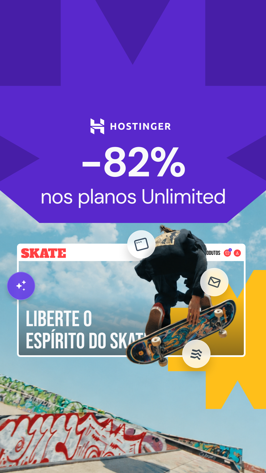 Hostinger Facebook ad: Oferta por tempo limitado