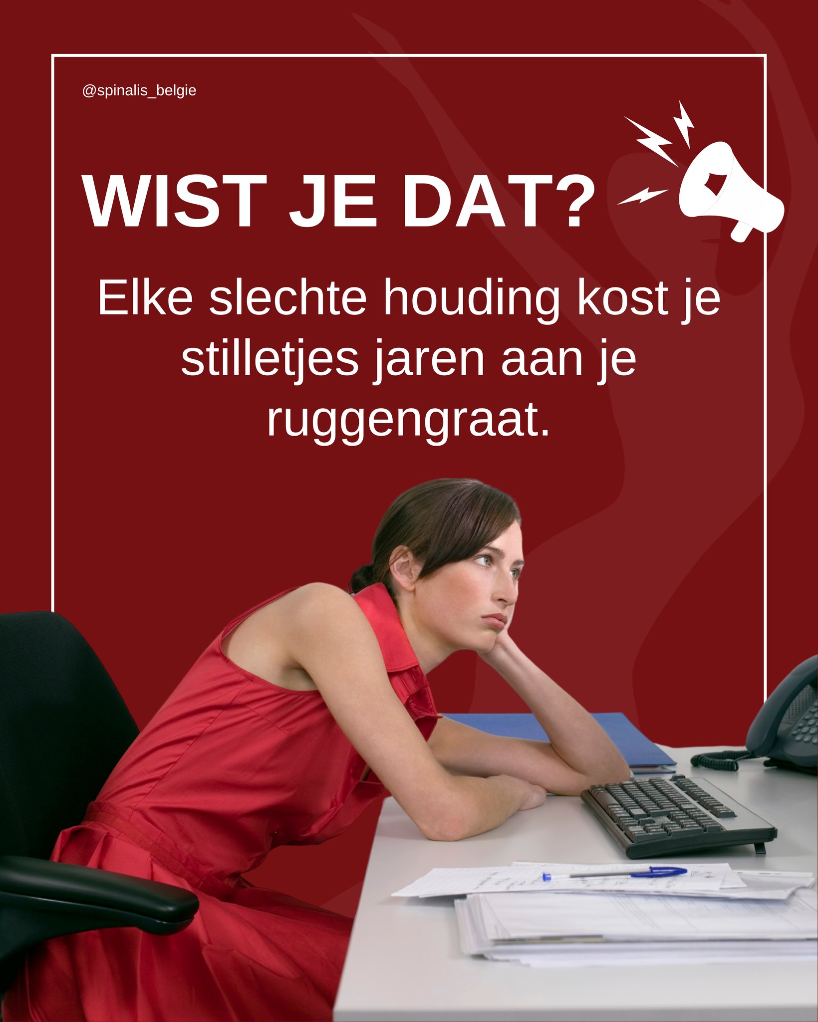 Spinalis Livwell Facebook ad: Merkt je dat je rond lunchtijd onderuitgezakt zit?