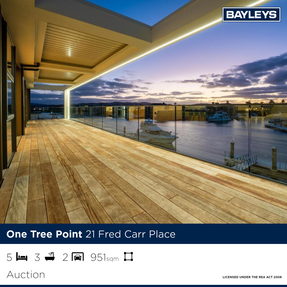 Bayleys Waterfront Facebook ad: Fisherman's friend - stunning waterfront living