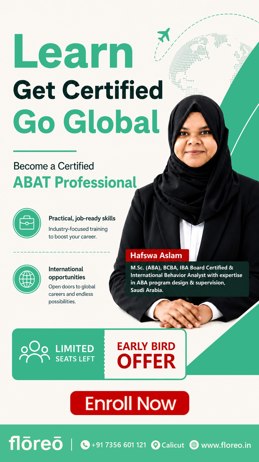 Floreo Live Facebook ad: വെറും 3 മാസത്തിൽ Certified ABA Professional ആയി മാറാം