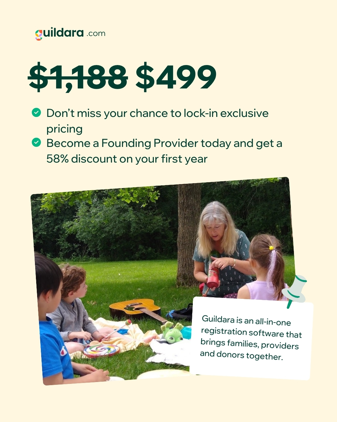 Guildara Facebook ad: Become a Founding Provider Today