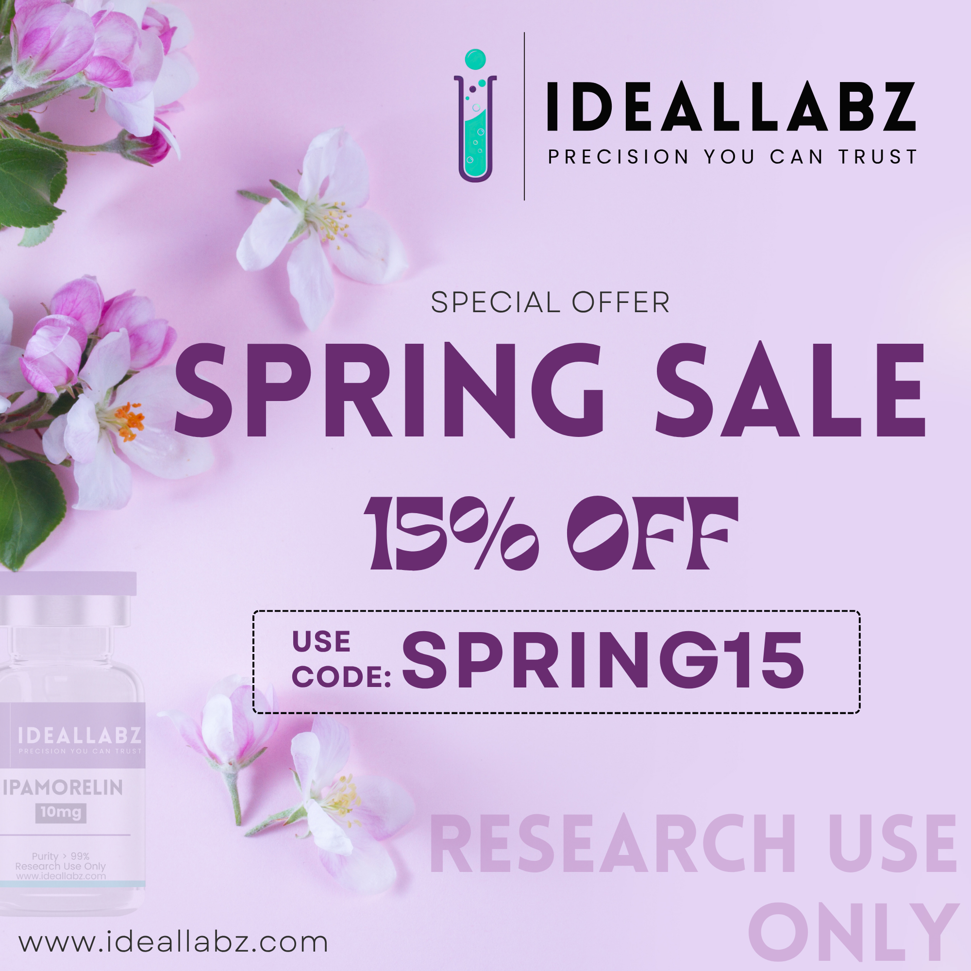 Ideallabz Facebook ad: Spring Into Savings - 15% OFF