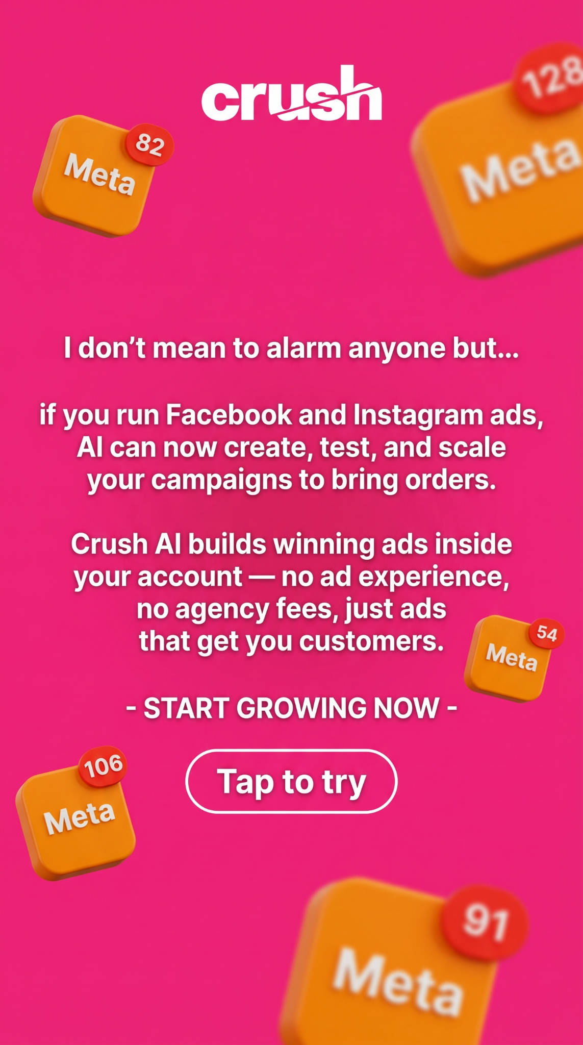 trycrush.ai Facebook ad