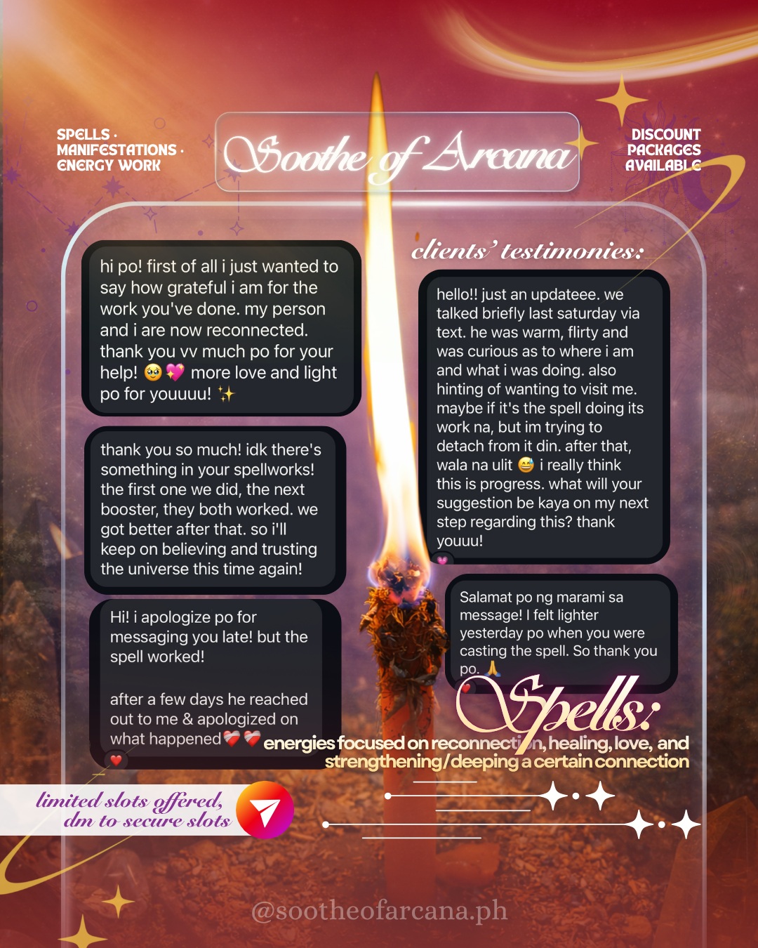 Soothe of Arcana Facebook ad: 𝐈𝐭’𝐬 𝐧𝐞𝐯𝐞𝐫 𝐣𝐮𝐬𝐭 𝐚𝐛𝐨𝐮𝐭 𝐭𝐡𝐞…