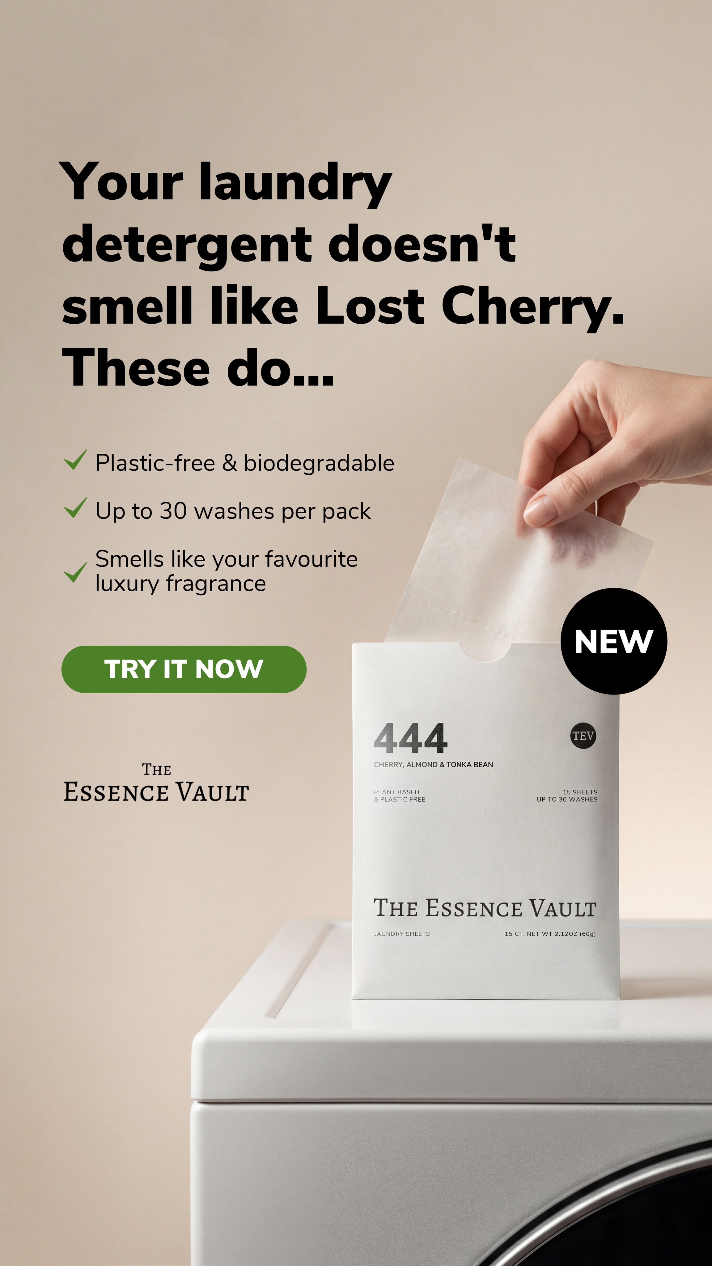 The Essence Vault Facebook ad from Mar 3, 2026