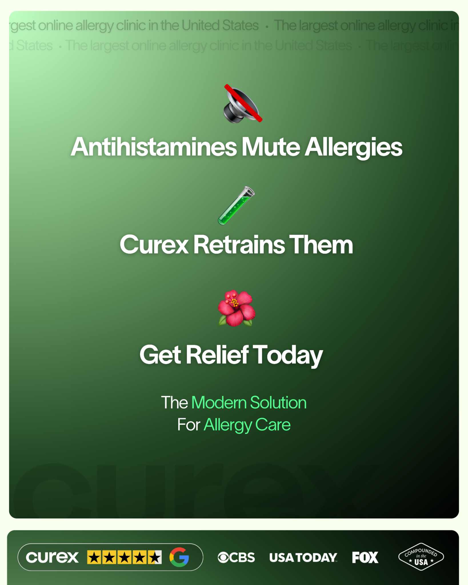 Curex Allergy Facebook ad