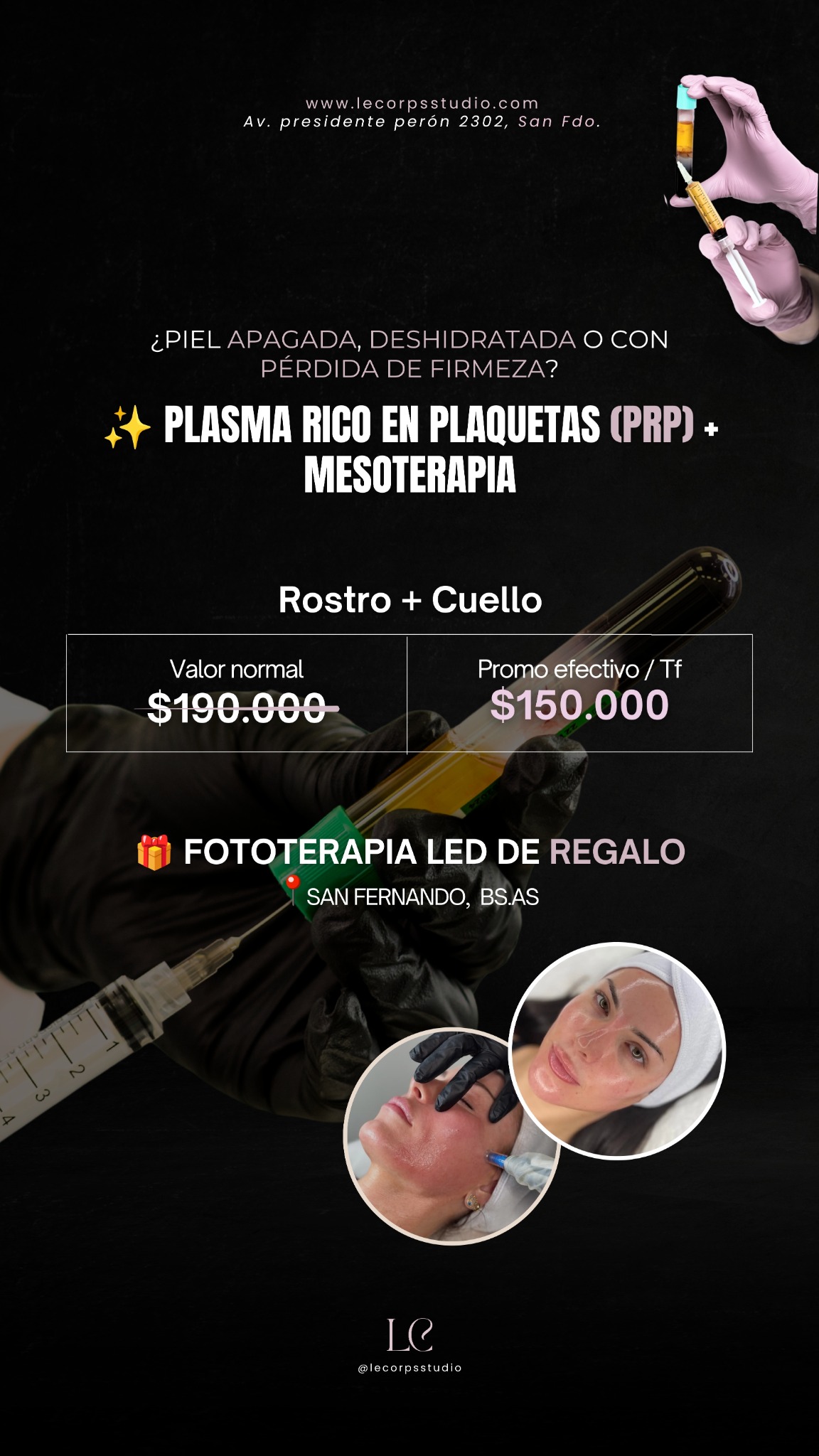 Le corps studio Facebook ad: ¡Pedí tu turno por Wpp!