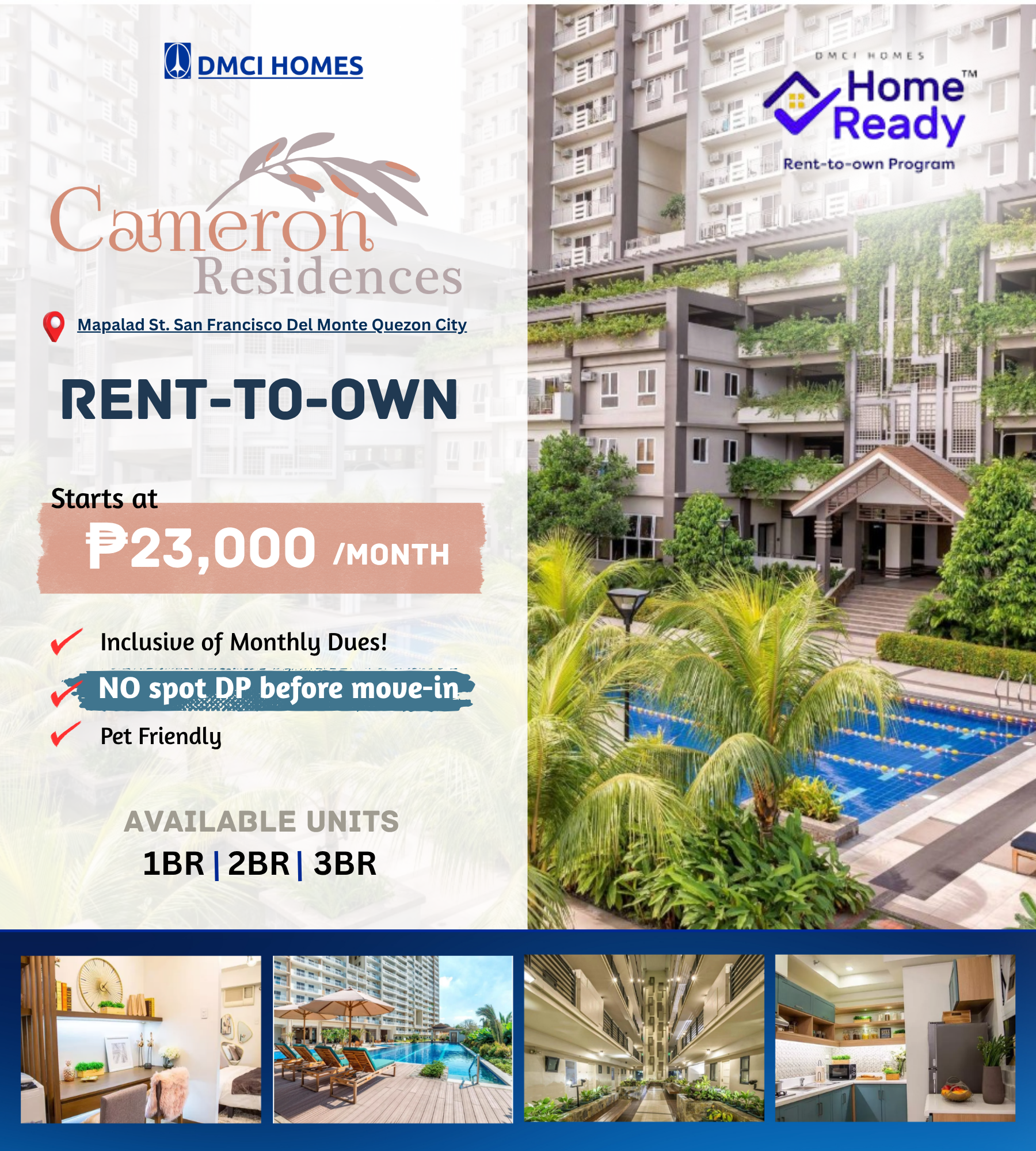 DMCI Homes by Team Puhon - Property Advisors Unit Facebook ad: HomeReady is a Rent-To-Own option with No Spot…