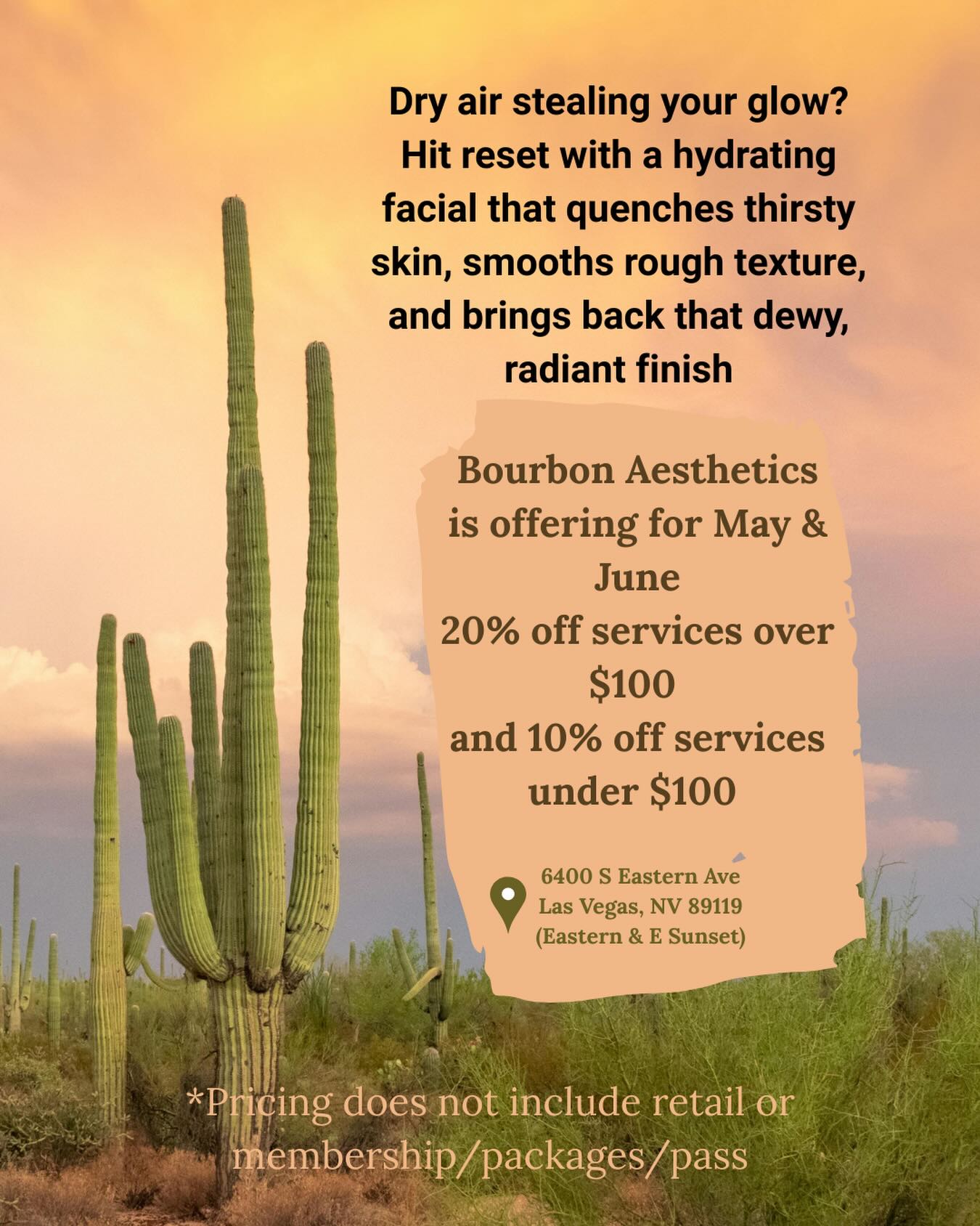 bourbonaesthetics Facebook ad: Dry air stealing your glow?