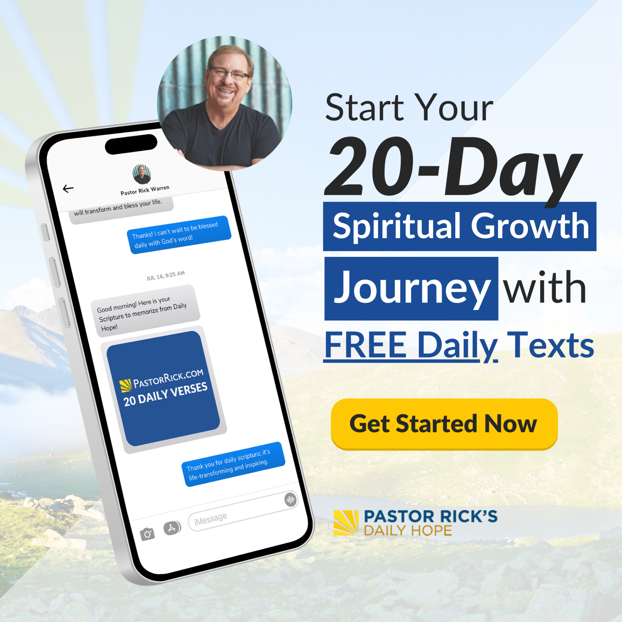 Pastor Rick's Daily Hope Facebook ad