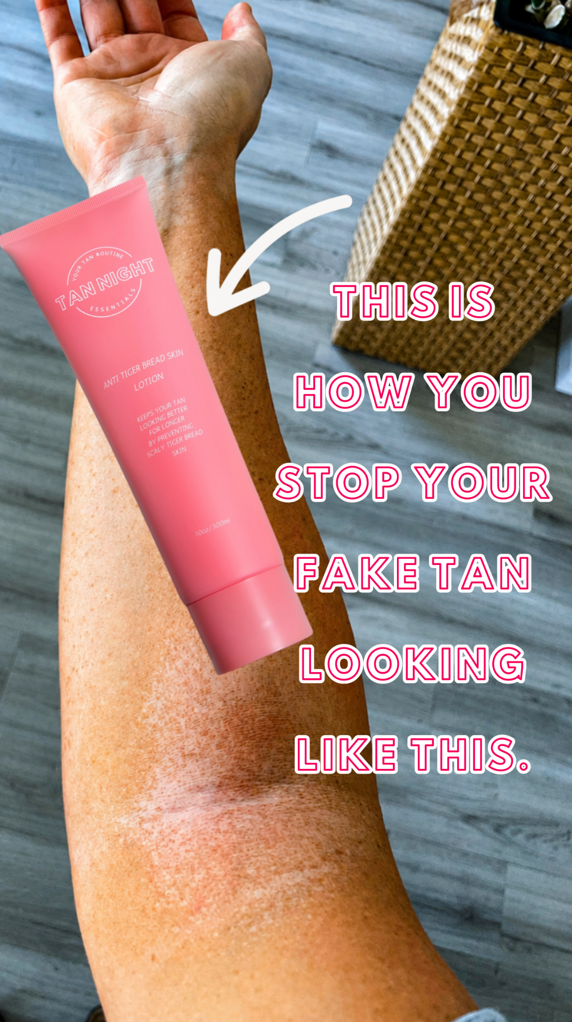 Tan Night Facebook ad: Keeps your fake tan in check and scale free