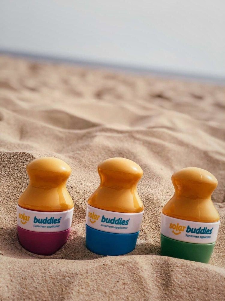 Solar Buddies Facebook ad: The refillable, easy-to-use, and mess-free sunscreen…