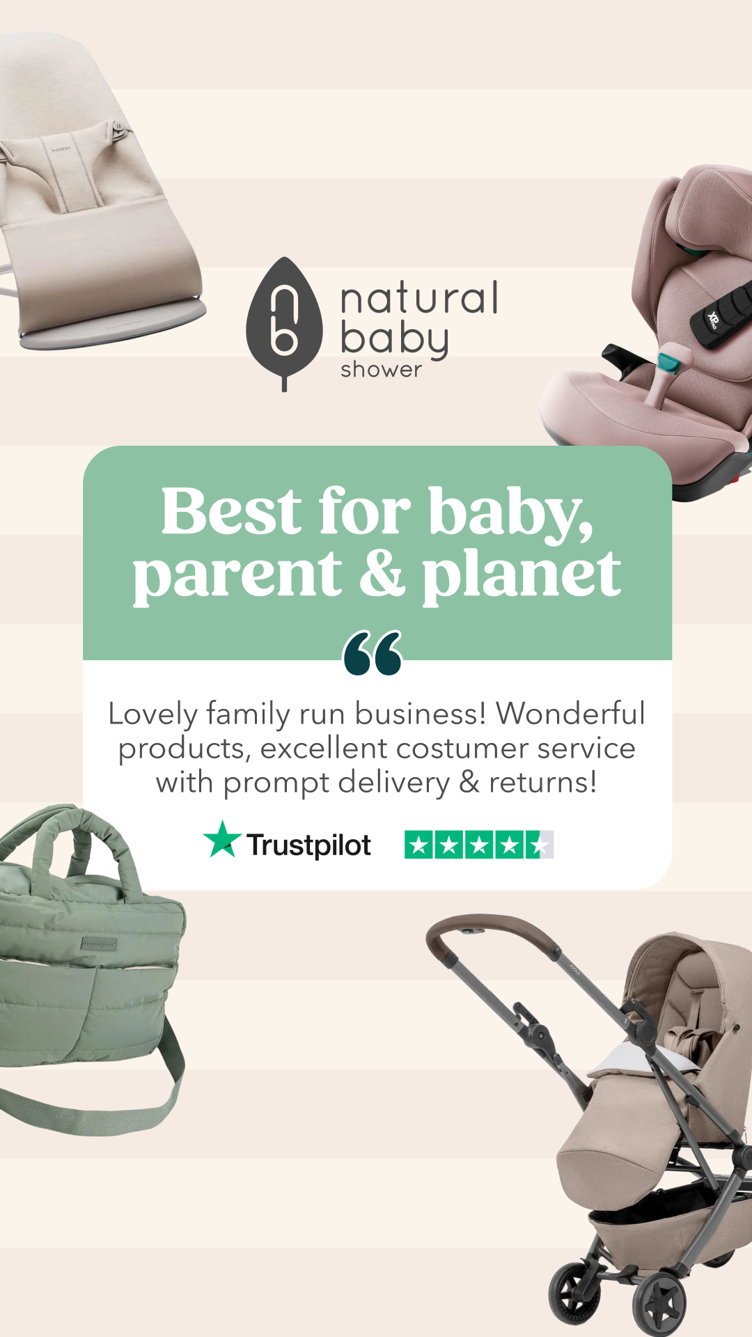 Natural Baby Shower Facebook ad