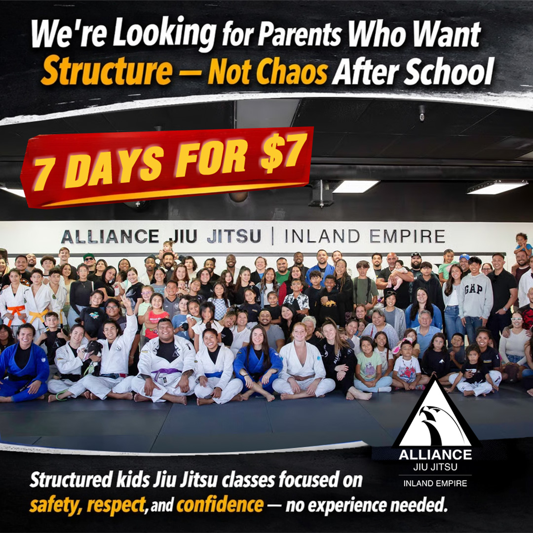 Alliance Jiu Jitsu Inland Empire Facebook ad: A Safe, Structured Program for Kids Ages 3-14
