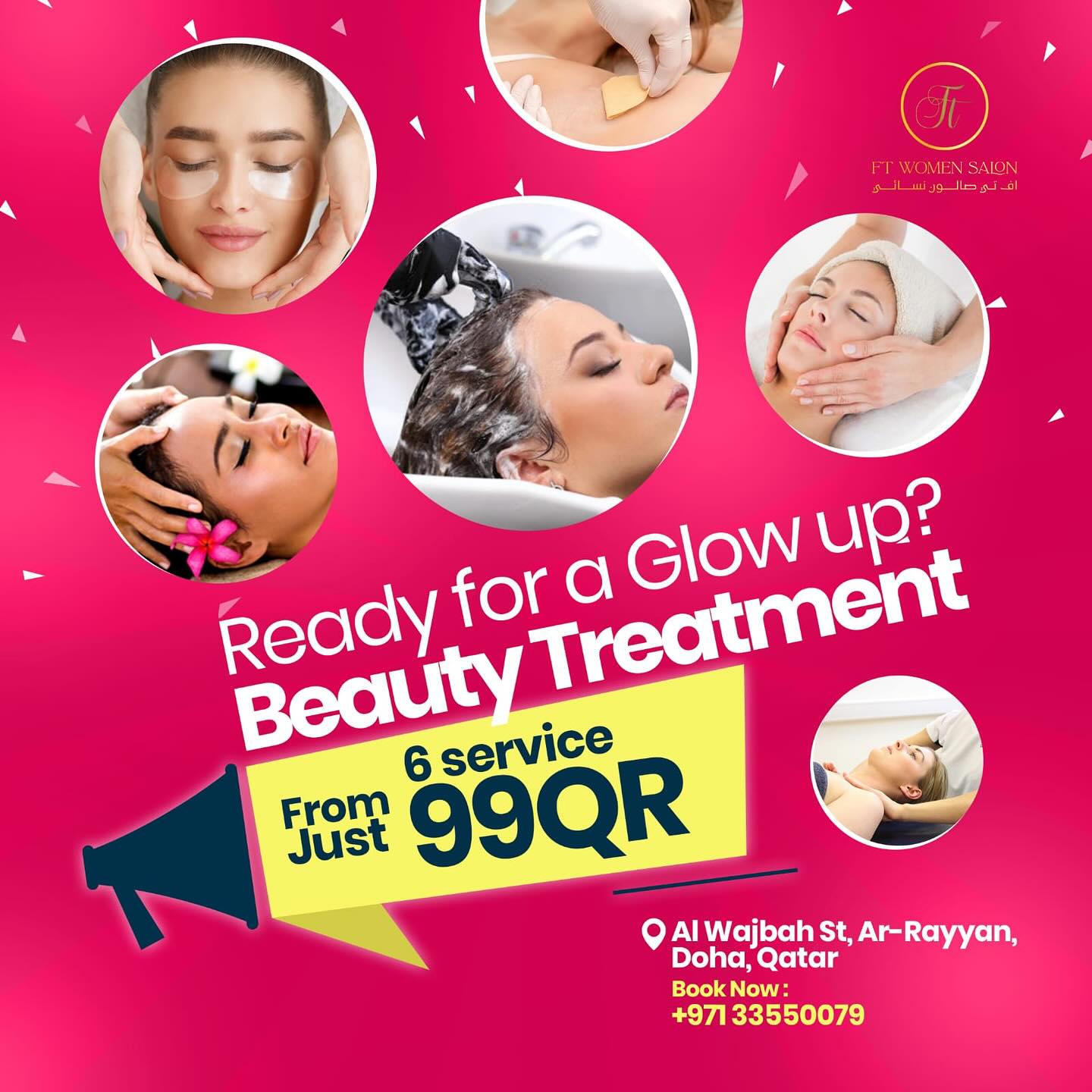 FT Women Salon اف تي صالون نسائي Facebook ad: Pamper yourself with our unbeatable beauty packages!