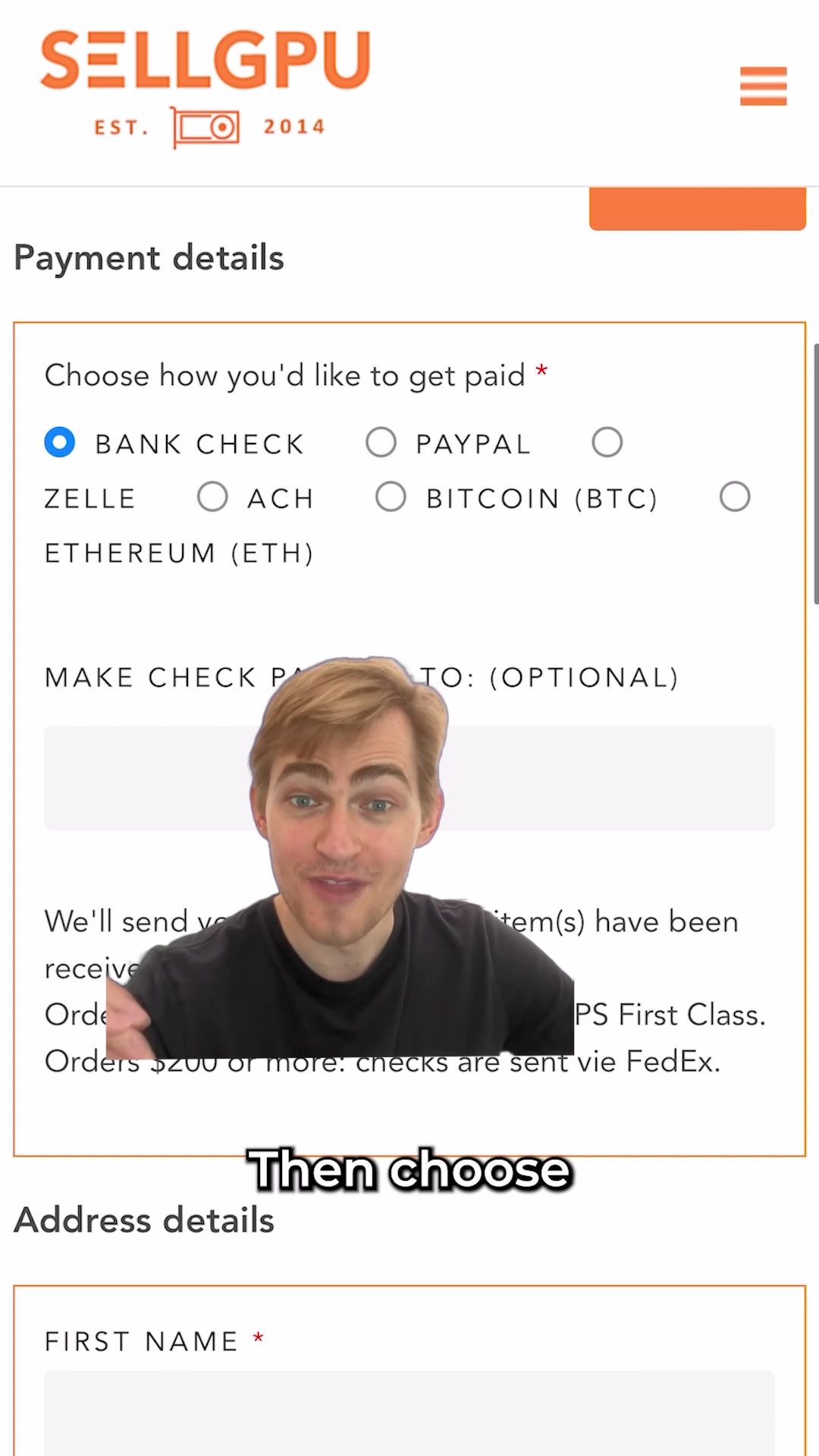 SellGPU.com Facebook ad: Fast, hassle-free and reliable