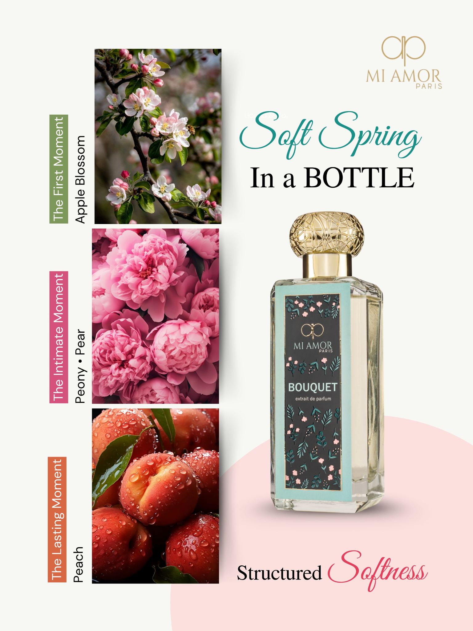 MI AMOR PARIS Facebook ad: A fragrance that feels like spring in motion.