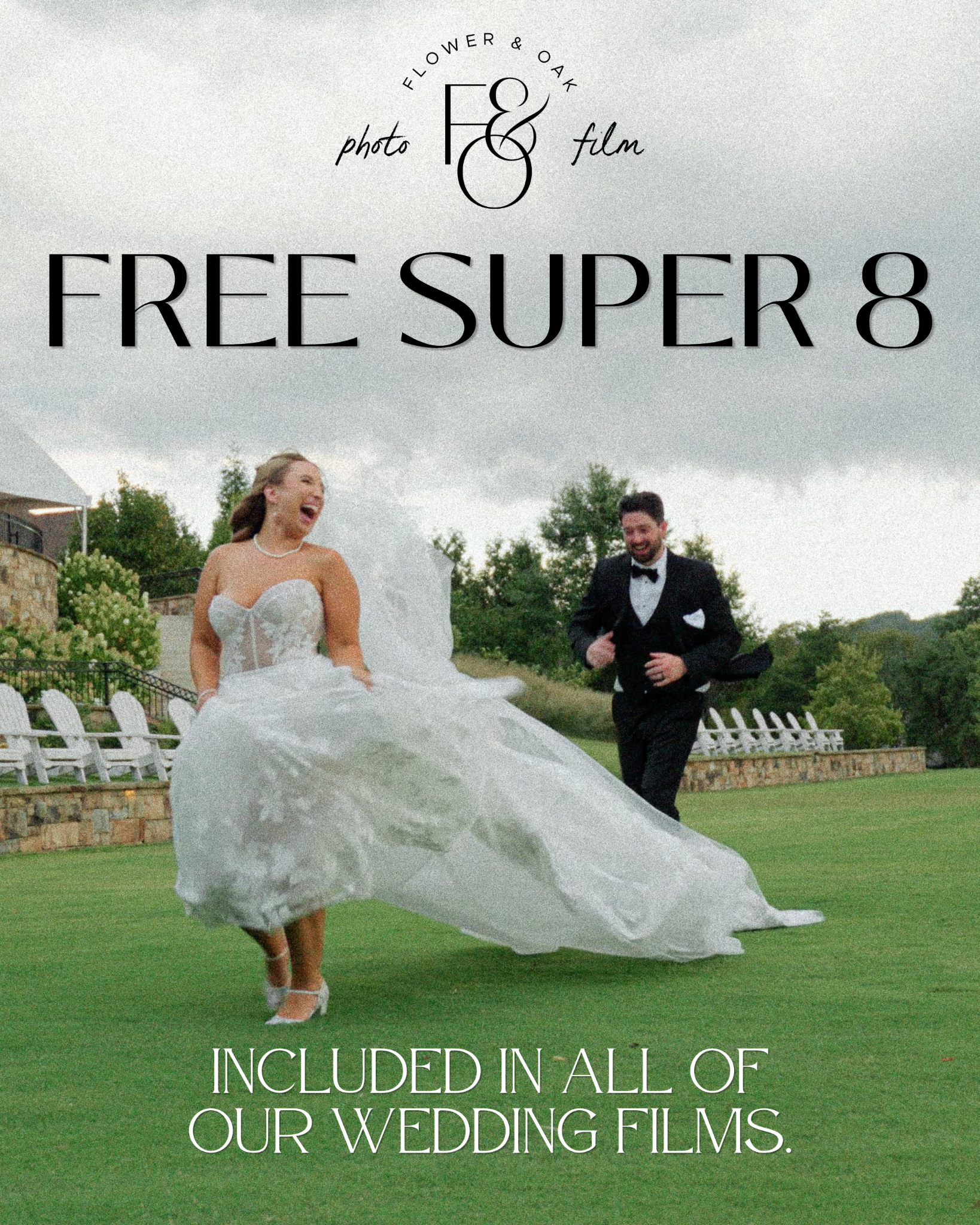 Flower + Oak Facebook ad: Free Super 8 With Every Wedding Film