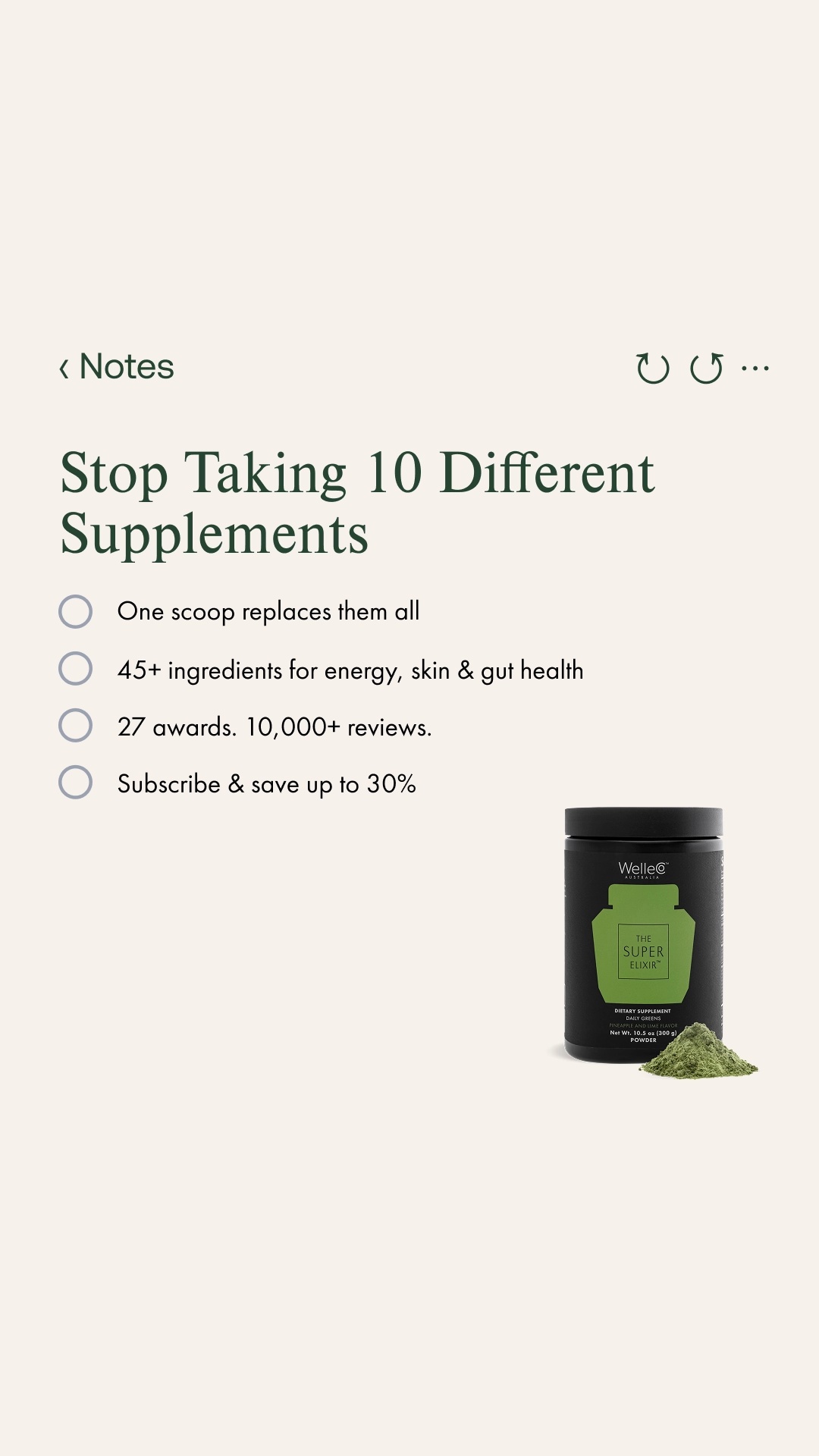 WelleCo Facebook ad