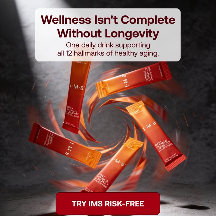 IM8 Global Facebook ad: Longevity Starts at the Cellular Level