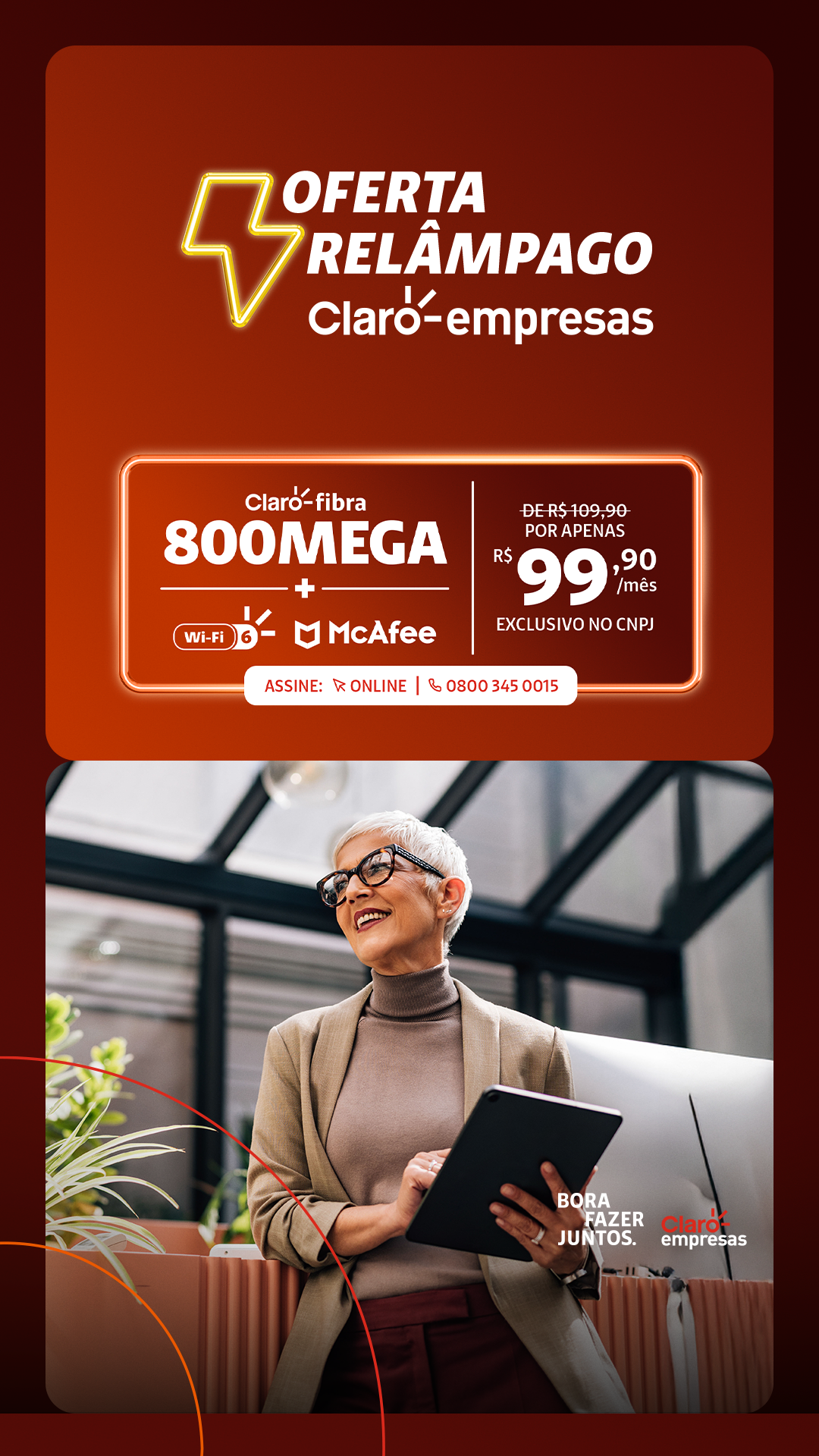 Claro empresas Brasil Facebook ad from Feb 3, 2026
