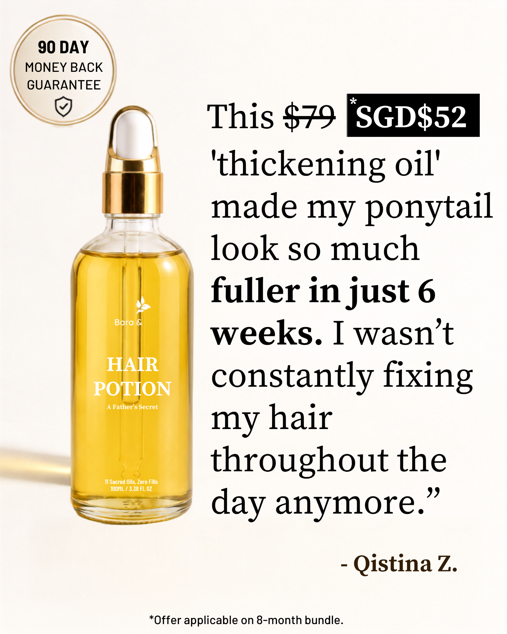 Bara'a Herbal Facebook ad: Secret to thicker hair even after chemical treatments.