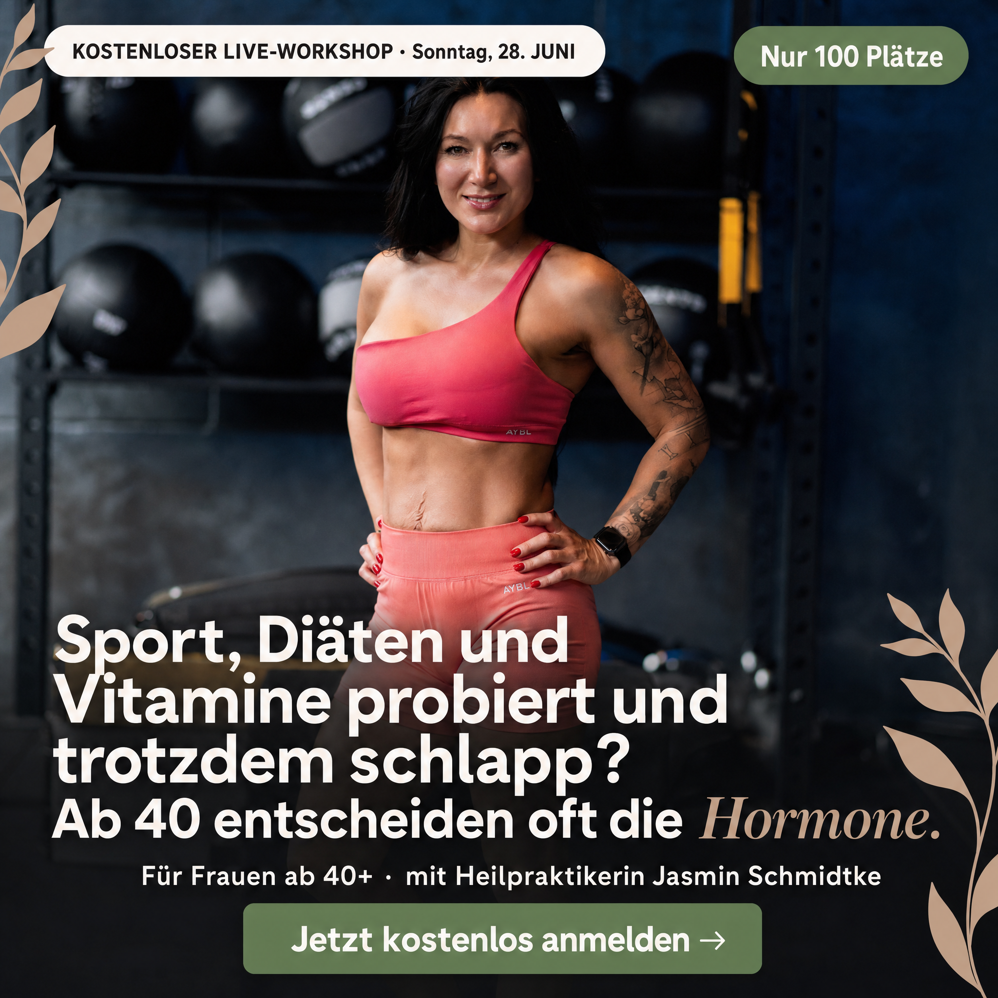 Jasmin Schmidtke Facebook ad: Kostenloser Workshop am Sonntag, 28. Juni