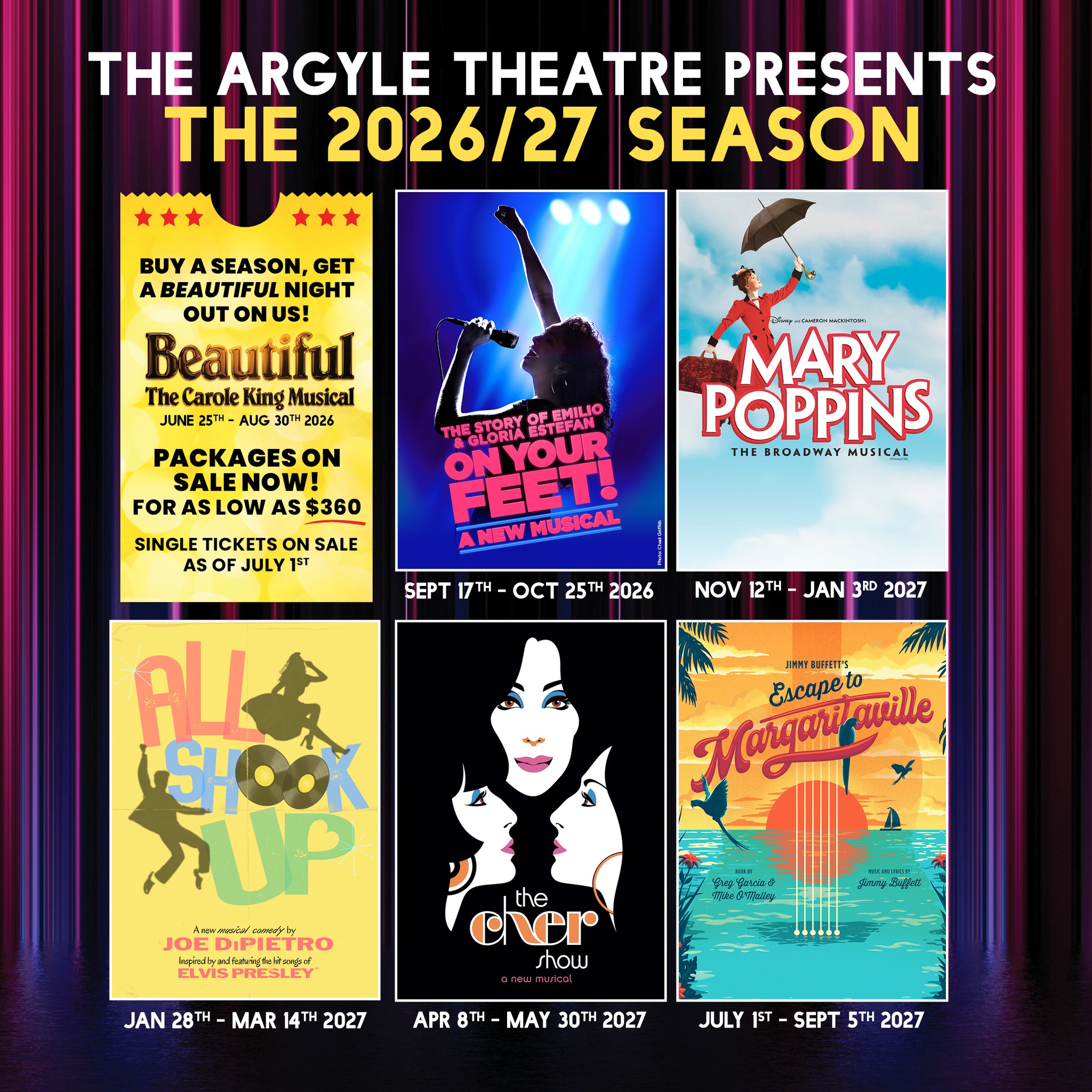The Argyle Theatre at Babylon Village Facebook ad: Main Stage Shows | Argyle Theatre