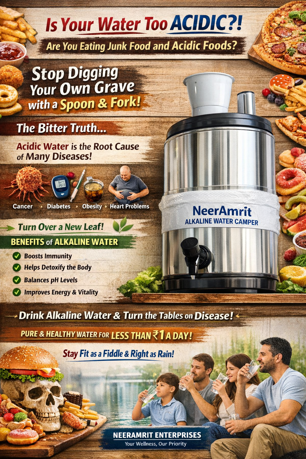Neeramrit Alkaline Water Facebook ad from Dec 23, 2025