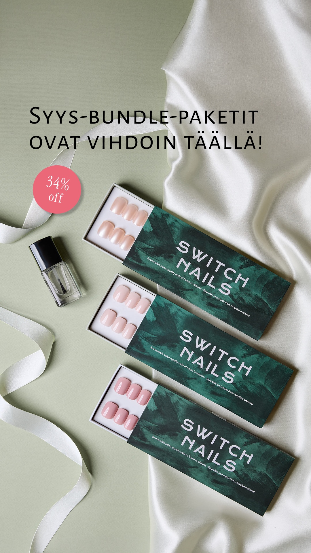 Switch Nails Facebook ad: Yli 500 000 tyytyväistä asiakasta