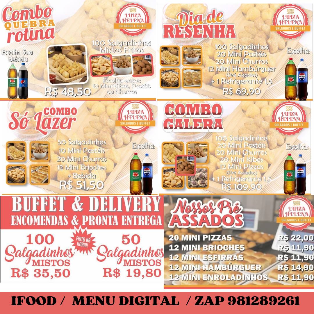 Luíza Helena salgados e buffet Facebook ad: .981289261-TUUUUUUDO PRA SEU LANCHE, FESTA, DELIVERY…